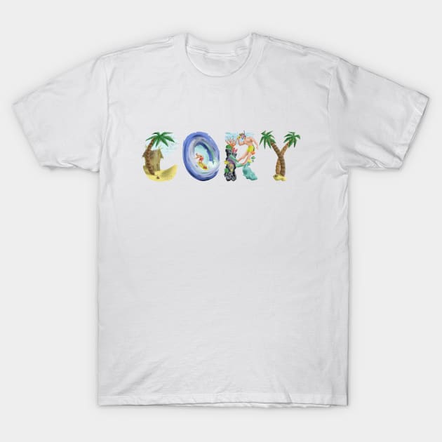 Cory Personalized Beach Art T-Shirt by Reading With Kids